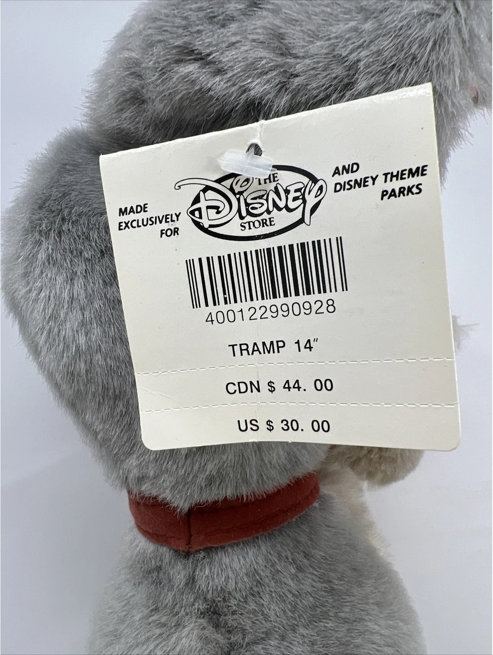 Vintage NWT Disney Store The Lady and the Tramp 14” Plush Doll with Metal Tag